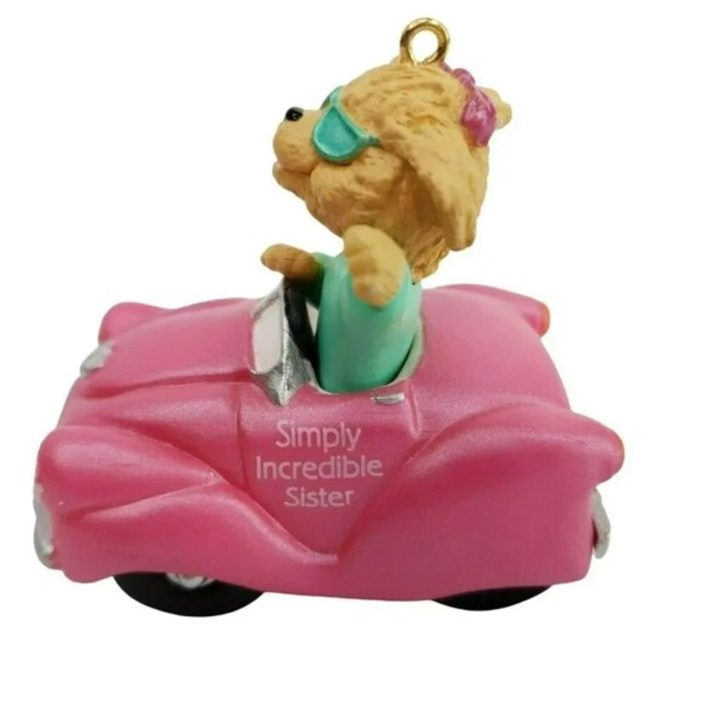 Hallmark Keepsake Ornament 1994 Sister Girl Pink Convertible Car‎ QX5513 Vintage
